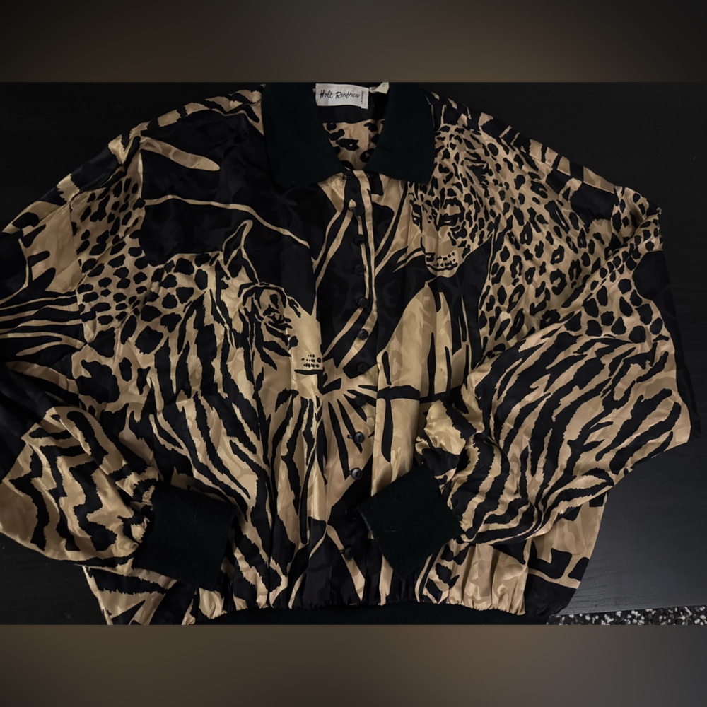 Vintage Holt Renfrew Silk Leopard Print Blouse